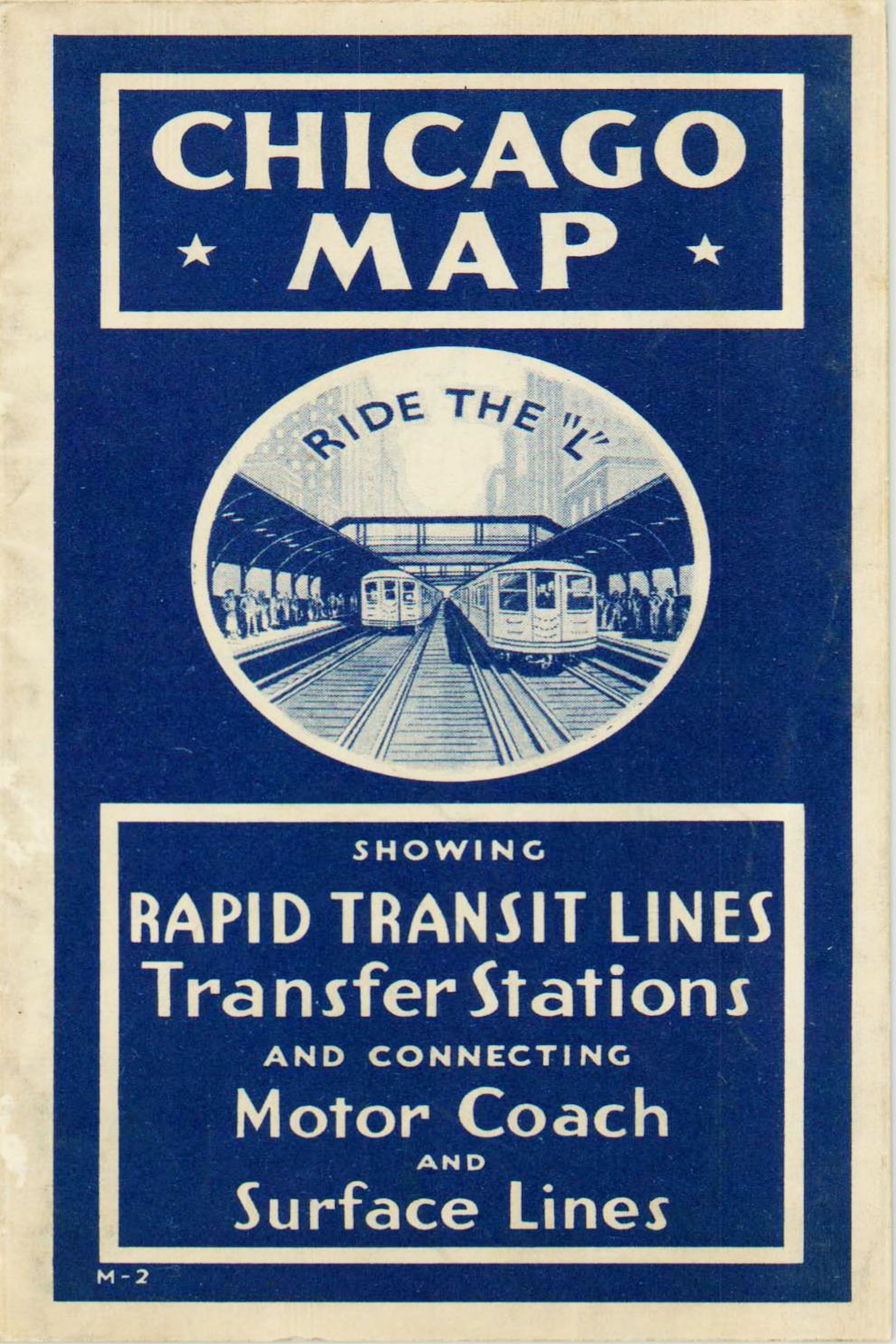 1925 Ride the L Chicago Transit Advertising Map Print