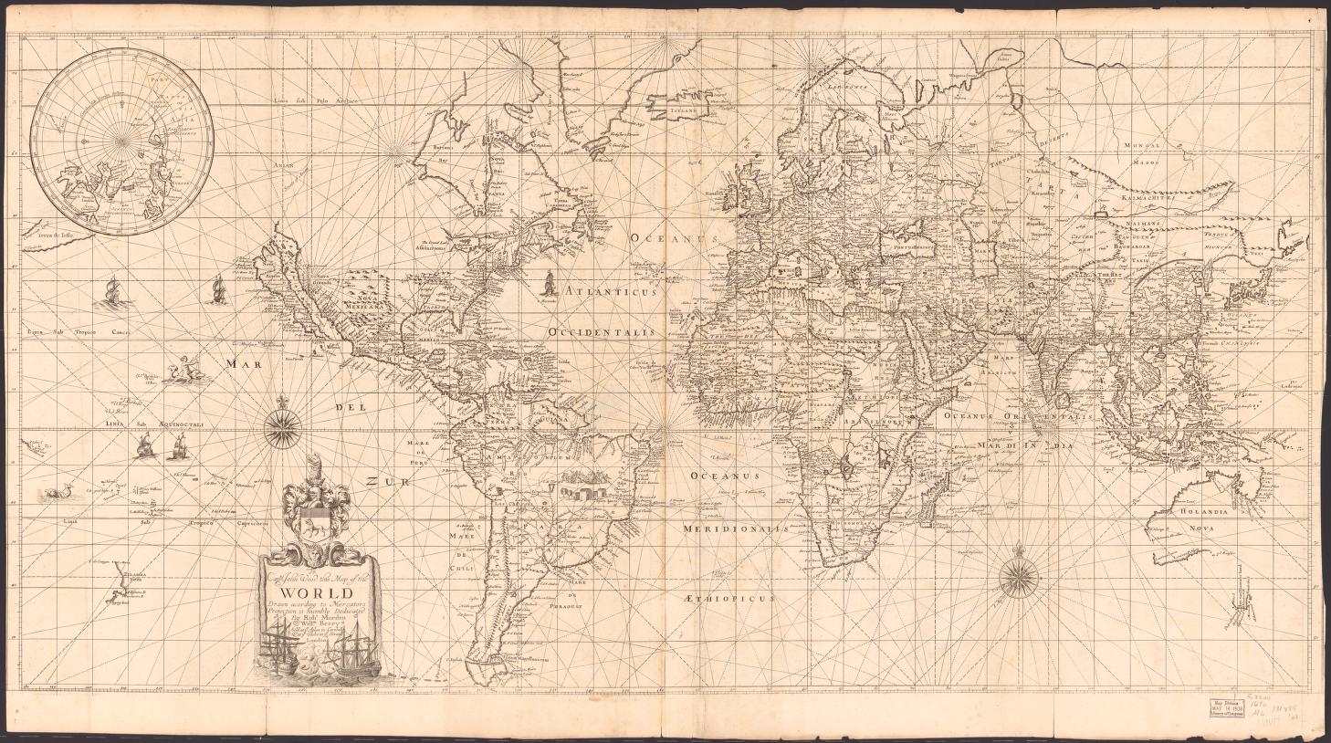 Antique Nautical World Map