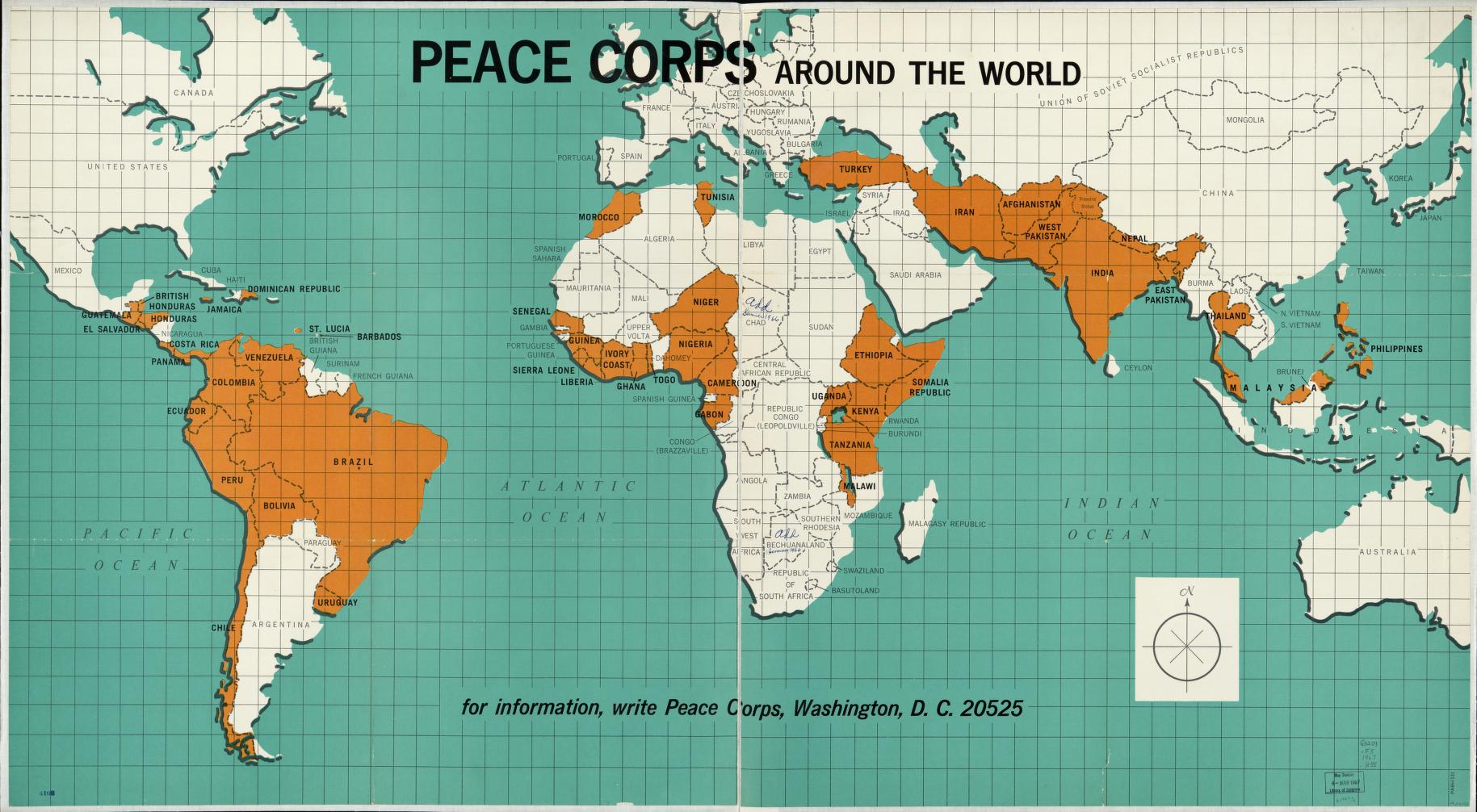 Peace Corps Historical World Map