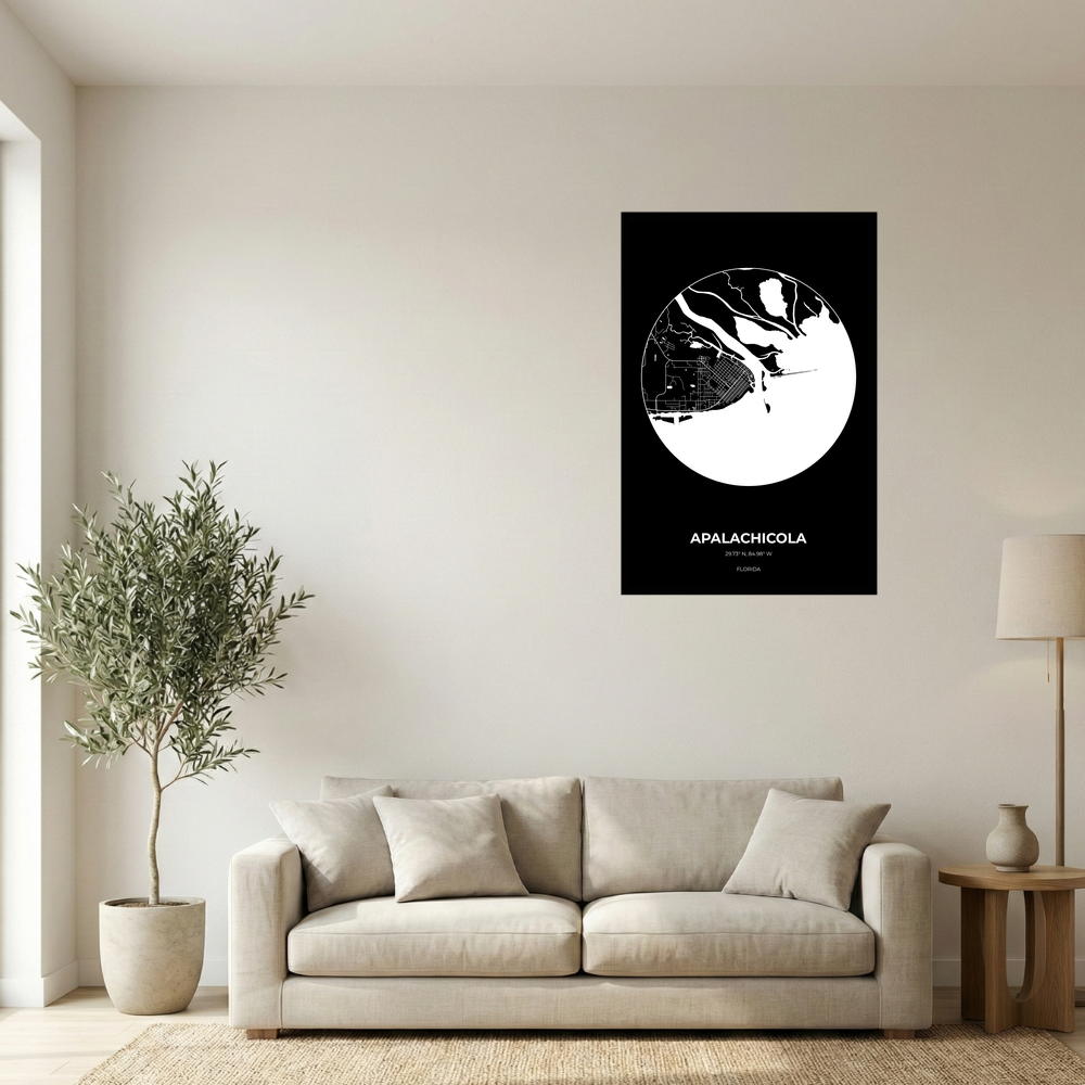 Apalachicola, Florida Inverse circle mockup