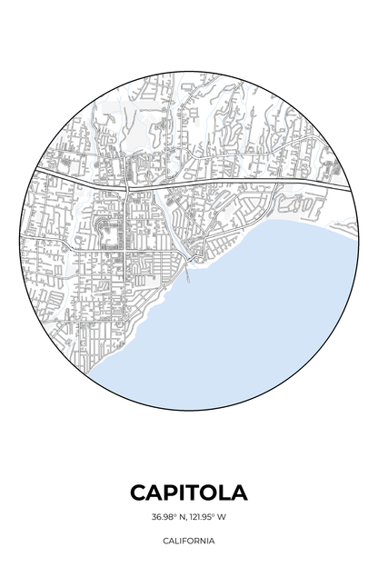 Capitola, California Winter circle map