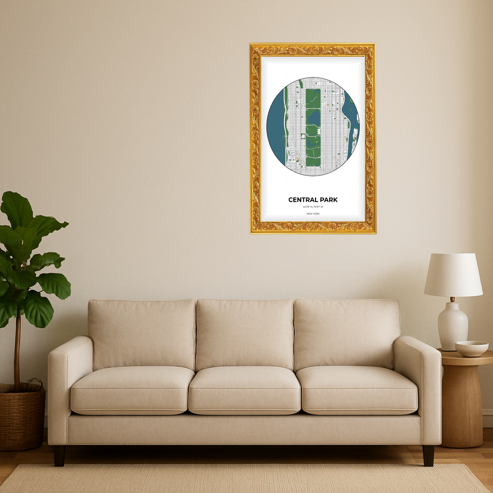 Central Park New York Detailed Circle Mockup