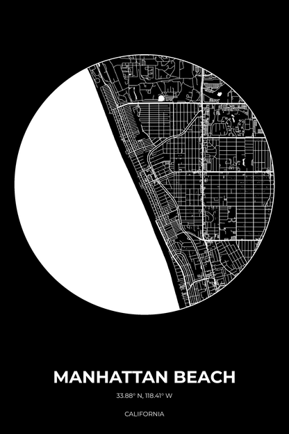 Manhattan Beach, California Inverse circle map