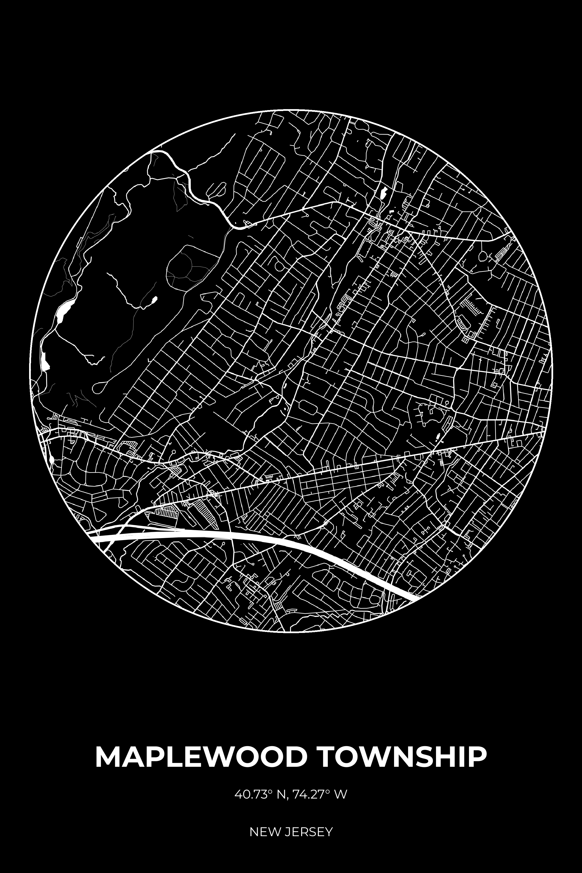Maplewood Township, New Jersey Inverse circle map