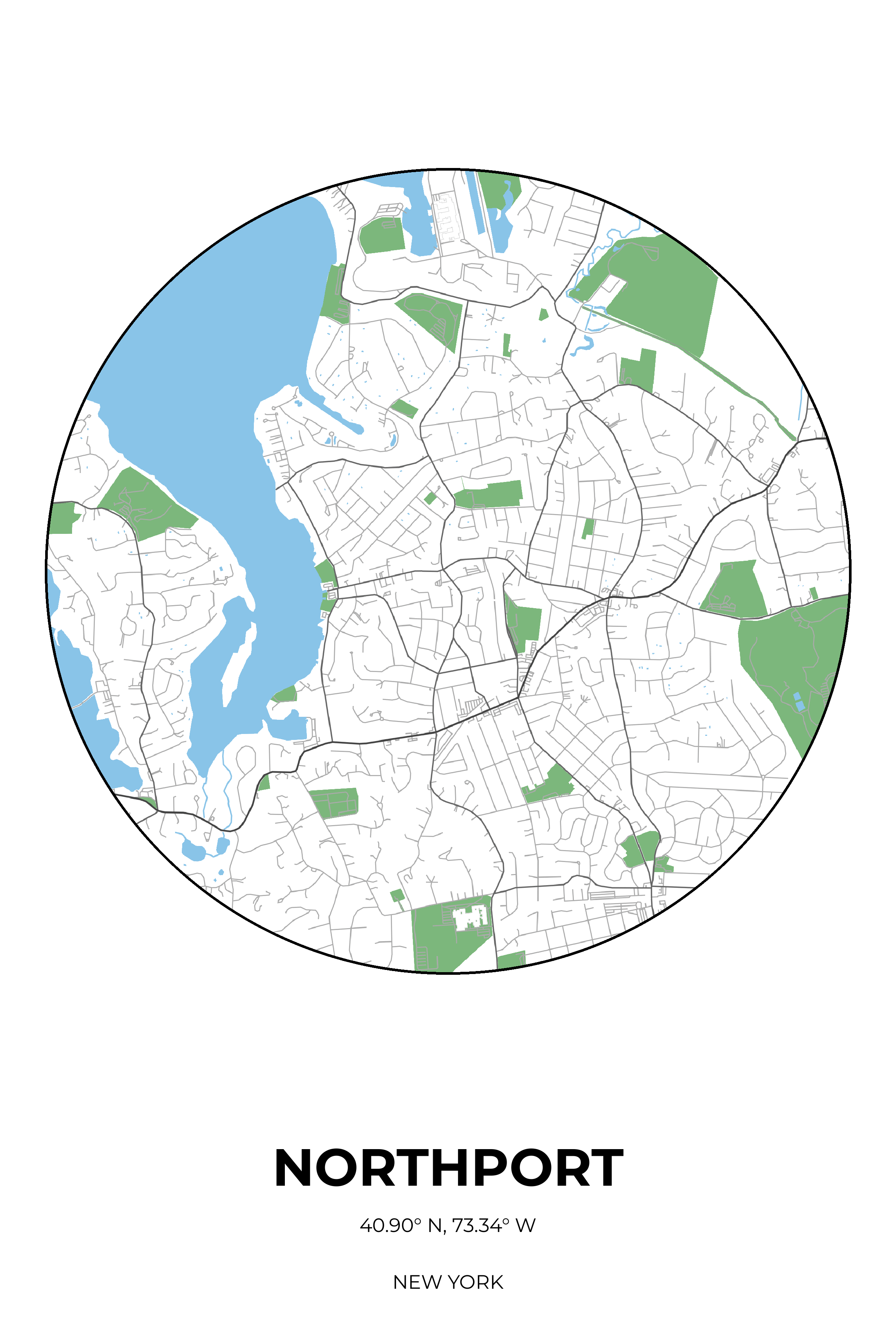 Northport, New York Simple circle map