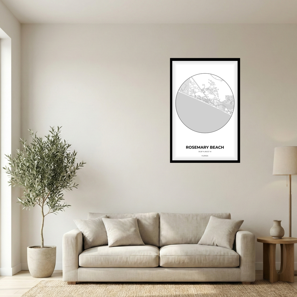 Rosemary Beach, Florida Monochrome circle mockup