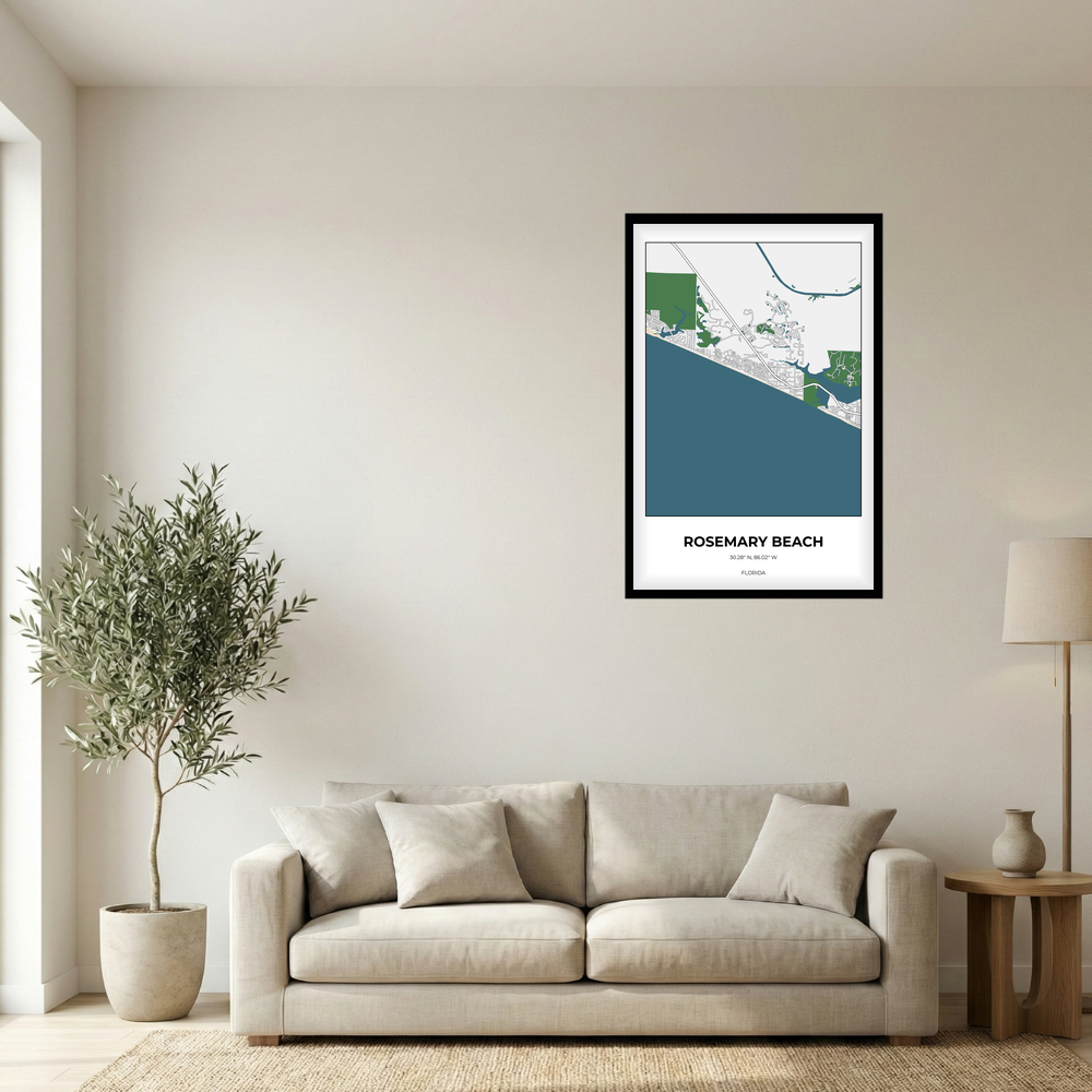 Rosemary Beach, Florida Detailed rectangle mockup