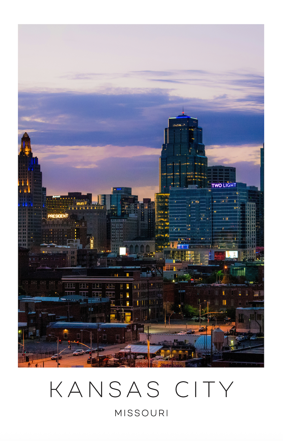 Kansas City, Missouri Photo Print - Night