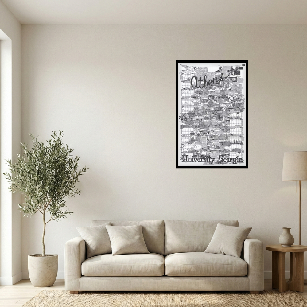 Vintage Athens Georgia Pictorial Map Poster