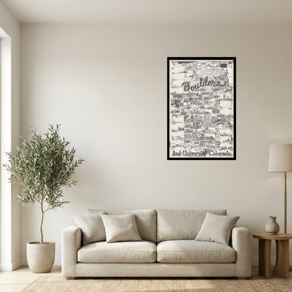 Vintage Boulder Colorado Pictorial Map Poster