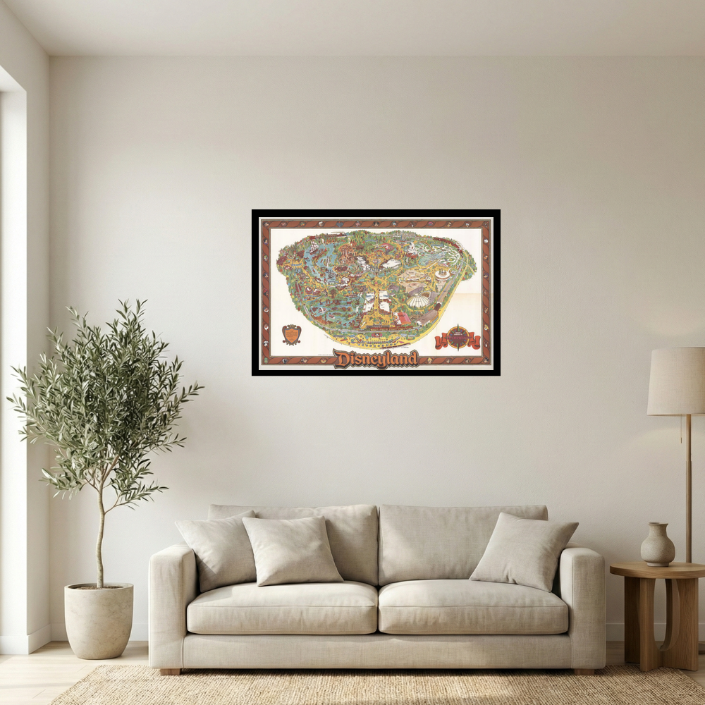 Vintage Walt Disney's Disneyland Map Poster