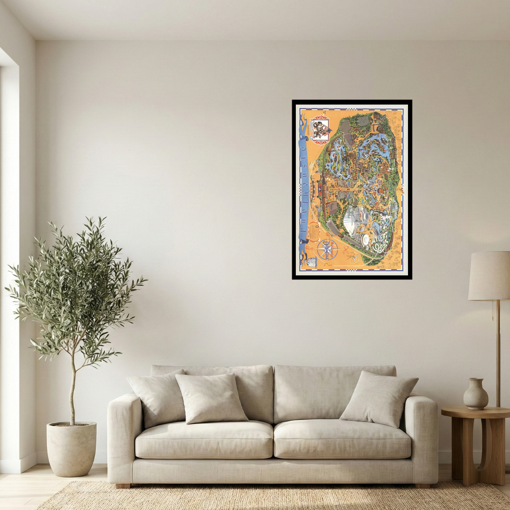 Vintage 1975 Disneyland Parade Map Poster