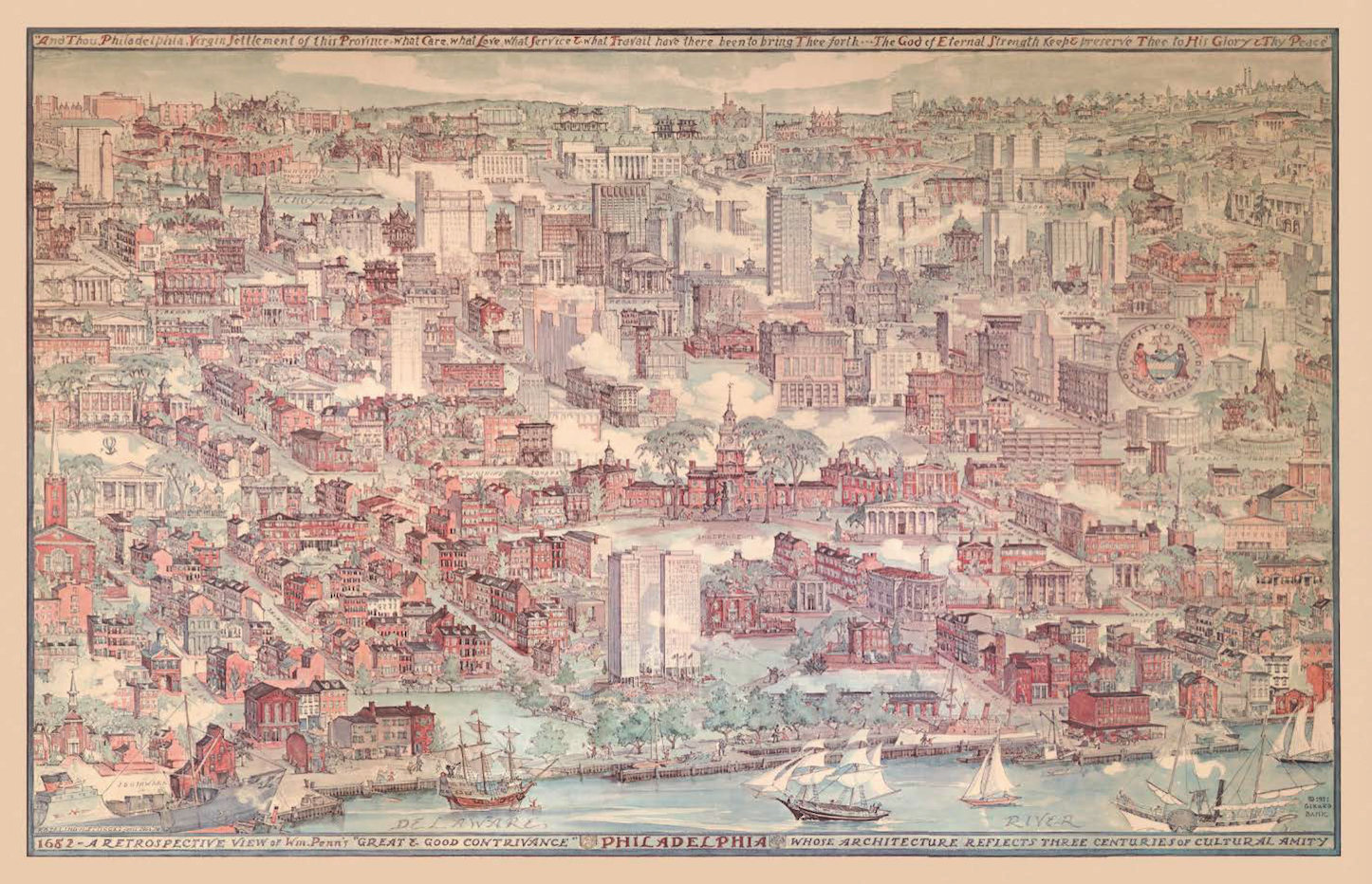 Vintage Philadelphia Retrospective Map Poster
