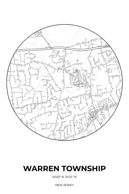Warren Township, New Jersey Winter circle map