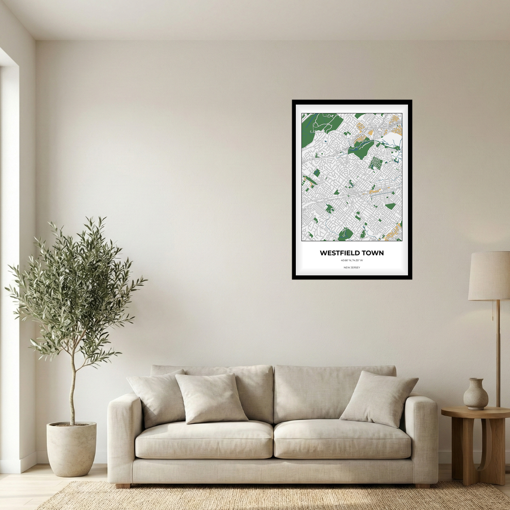 Westfield Town, New Jersey Detailed rectangle mockup