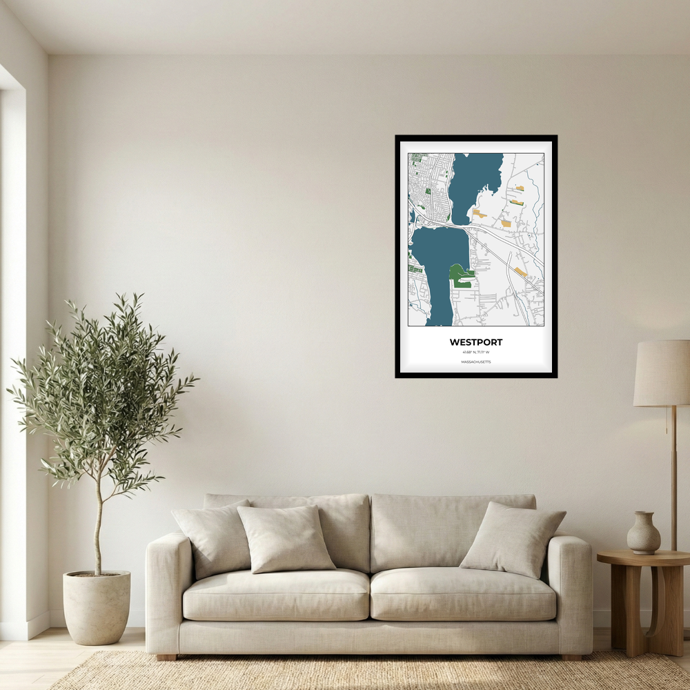 Westport, Massachusetts Detailed rectangle mockup