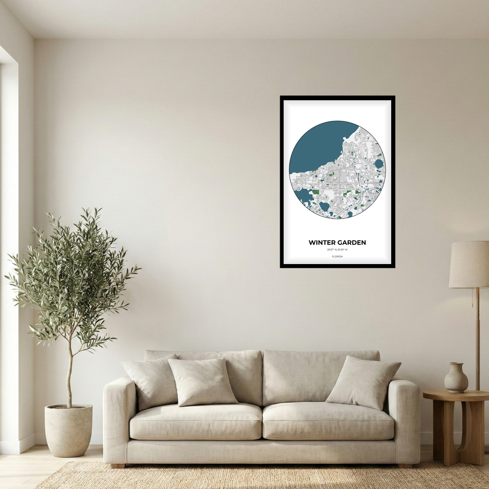 Winter Garden, Florida Detailed circle mockup