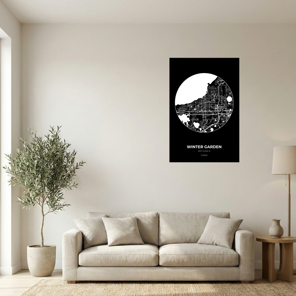 Winter Garden, Florida Inverse circle mockup