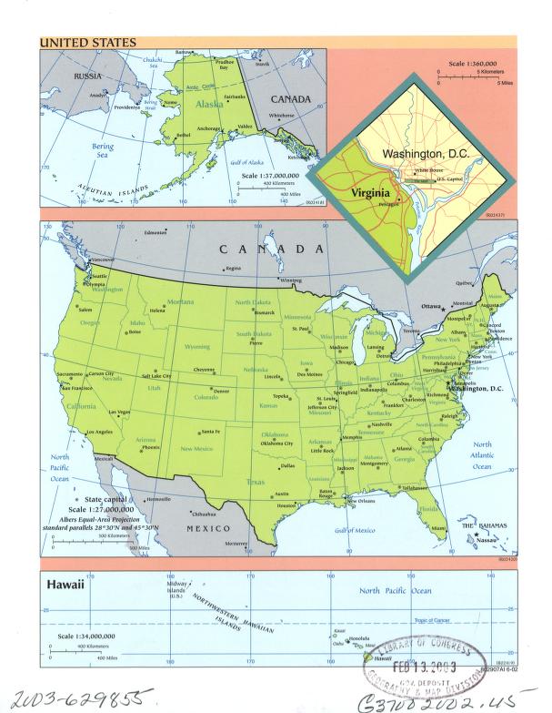 Modern Political Map of the United States