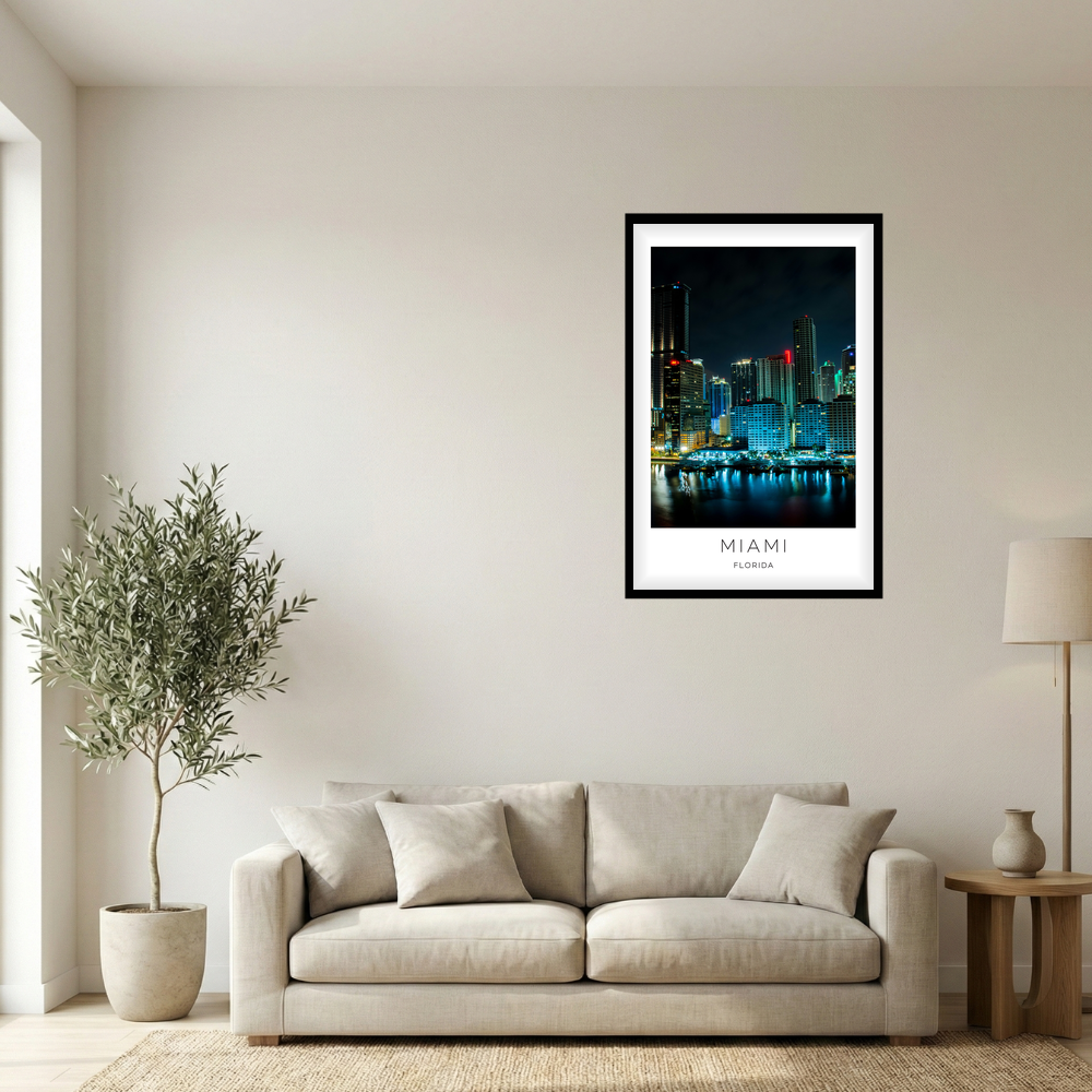 Miami, Florida Photo Print - Night
