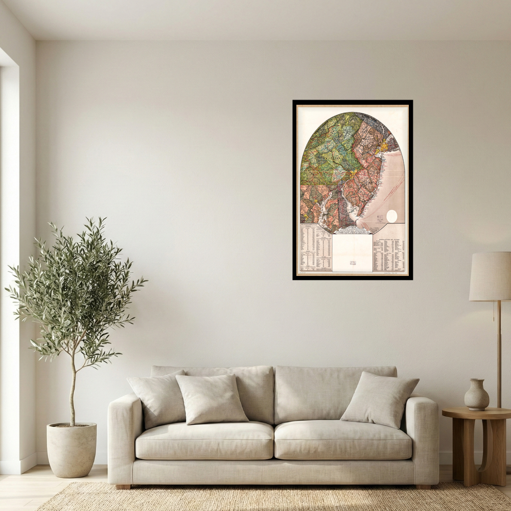 1906 Mid-Atlantic and Northeast Ornamental Railway Map Print Mockup