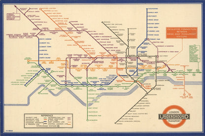 1933 London Underground Diagrammatic Transit Map Print
