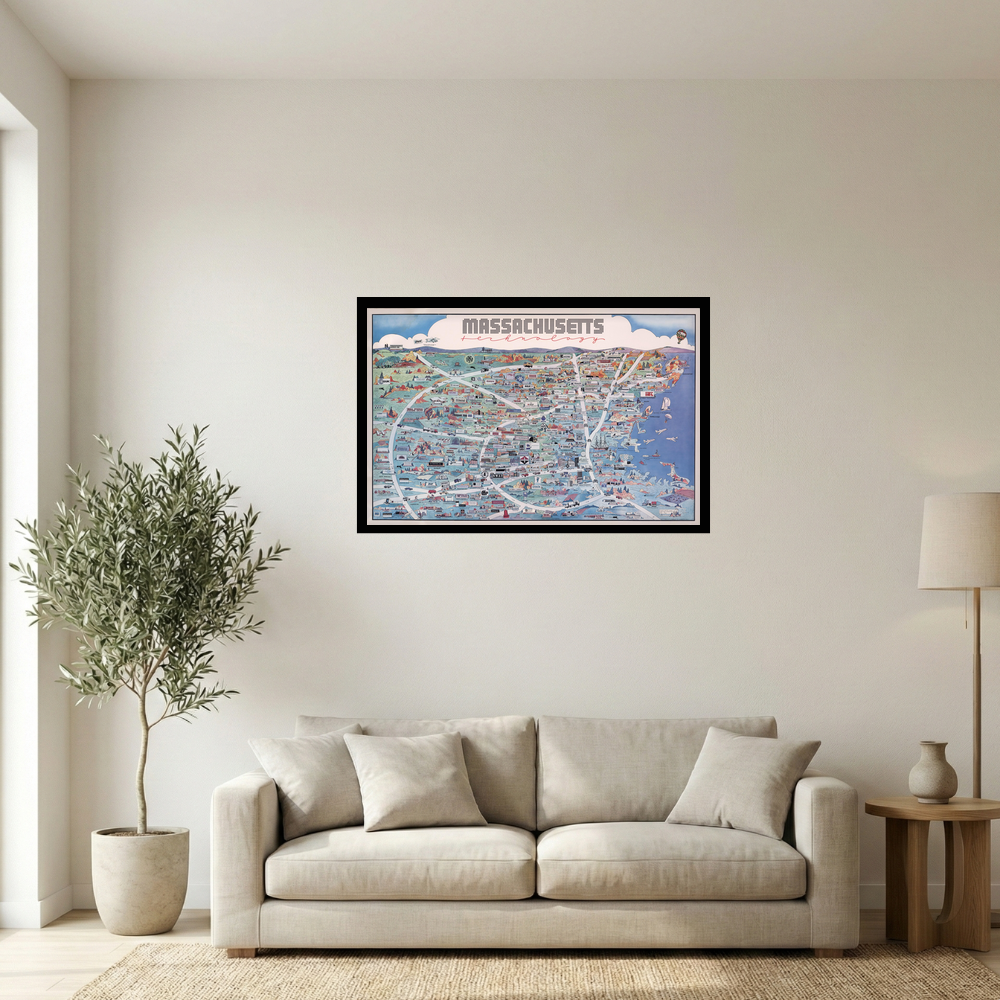 1966 Massachusetts Institute of Technology Technology Map Print Mockup