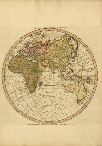 Antique Eastern Hemisphere World Map